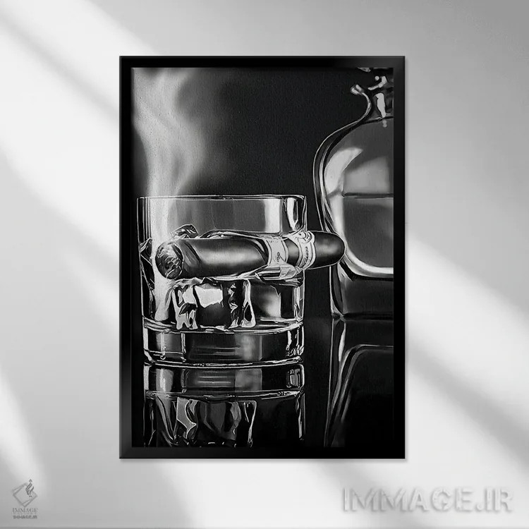 تابلو یک روز دیگر اثر جی.بلو استودیو (استودیو هنری) - نمای قابدار مشکی