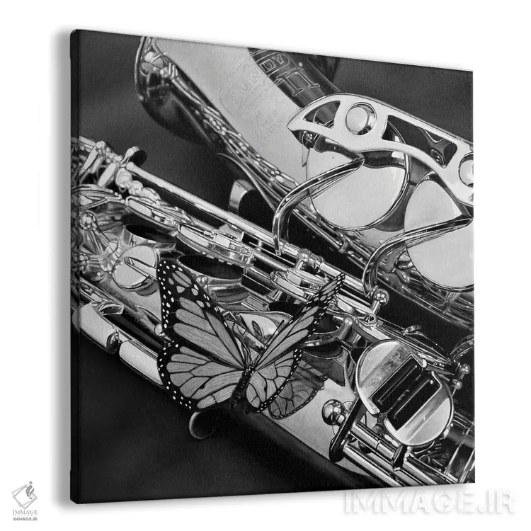 تابلو ساکسفلای (سیاه و سفید) اثر جی.بلو استودیو (استودیو هنری) - نمای پرسپکتیو محصول