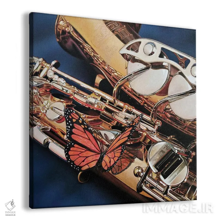 تابلو ساکسفلای (ترکیبی از ساکسوفون و پرواز) اثر جی.بلو استودیو (استودیو هنری) - نمای پرسپکتیو محصول