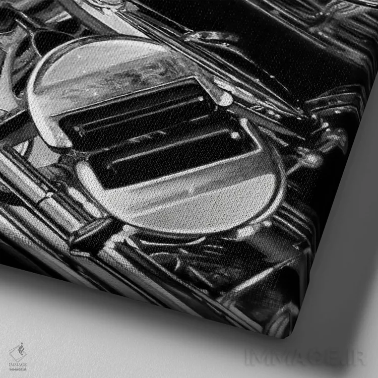 تابلو ساکسفلای (سیاه و سفید) اثر جی.بلو استودیو (استودیو هنری) - نمای نزدیک بافت بوم