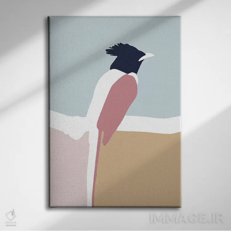 تابلو پرنده (فرم مستطیل) اثر بلک پرینتس - نمای روبهرو روی دیوار