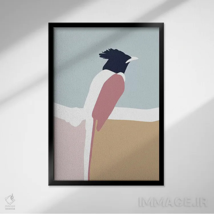 تابلو پرنده (فرم مستطیل) اثر بلک پرینتس - نمای قابدار مشکی