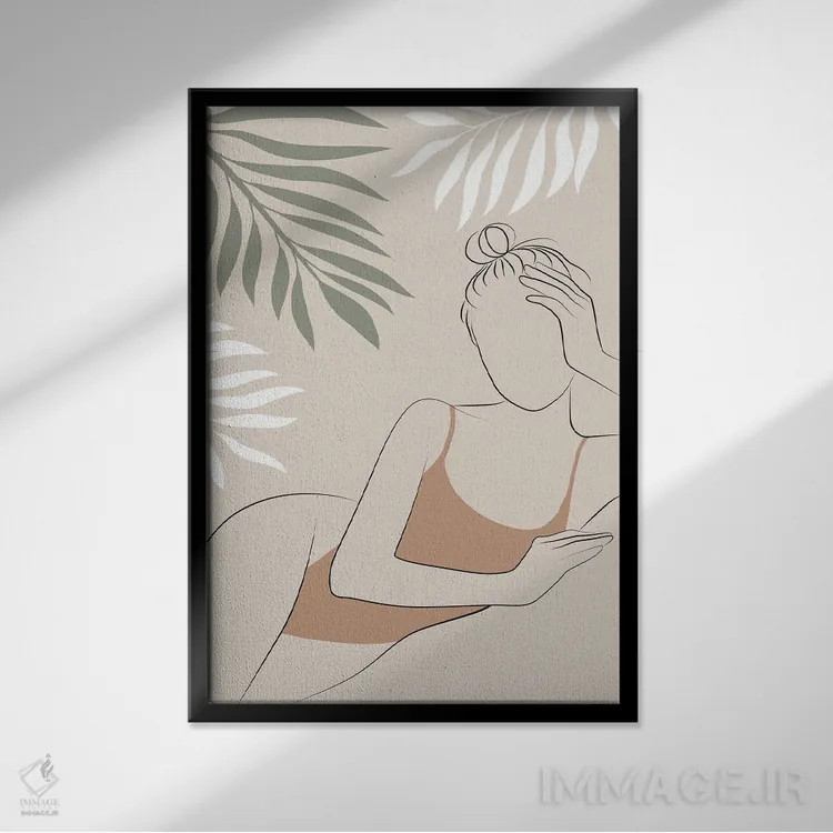 تابلو روزهای تابستان گرمسیری اثر بلک پرینتس - نمای قابدار مشکی