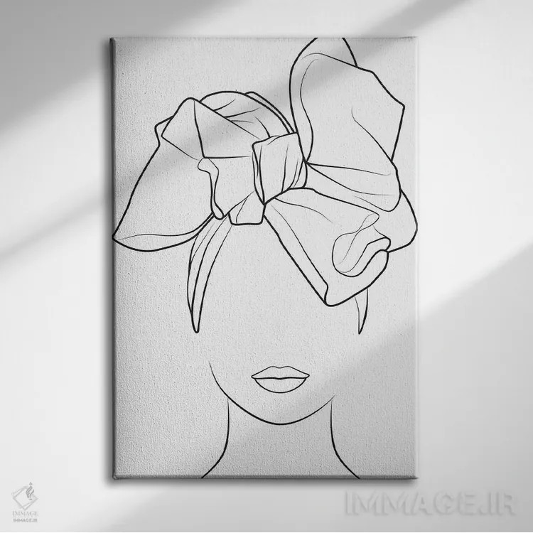 تابلو زن آفریقایی با سربند اثر بلک پرینتس - نمای روبهرو روی دیوار