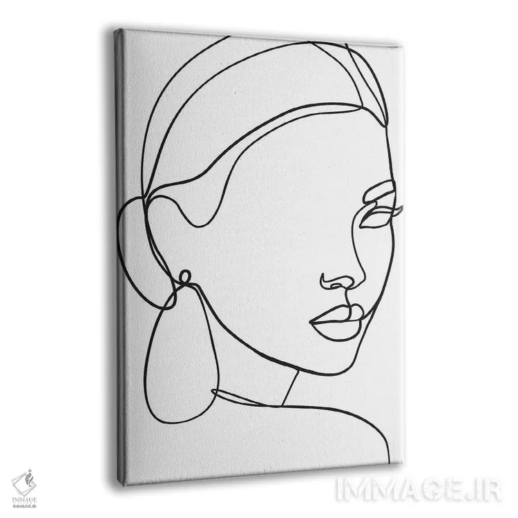 تابلو بانویی با گوشواره اثر بلک پرینتس - نمای پرسپکتیو محصول