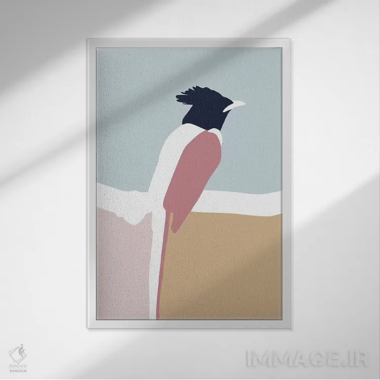 تابلو پرنده (فرم مستطیل) اثر بلک پرینتس - نمای قابدار سفید