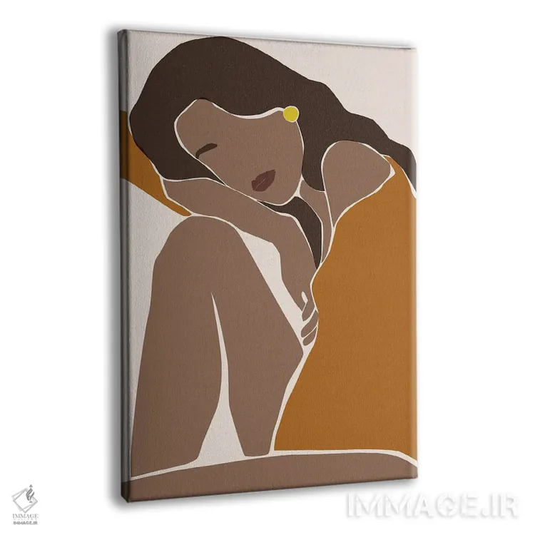 تابلو زن انتزاعی اثر بلک پرینتس - نمای پرسپکتیو محصول