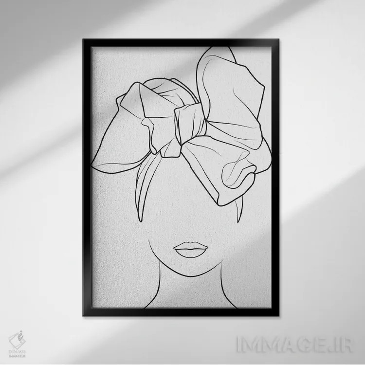 تابلو زن آفریقایی با سربند اثر بلک پرینتس - نمای قابدار مشکی