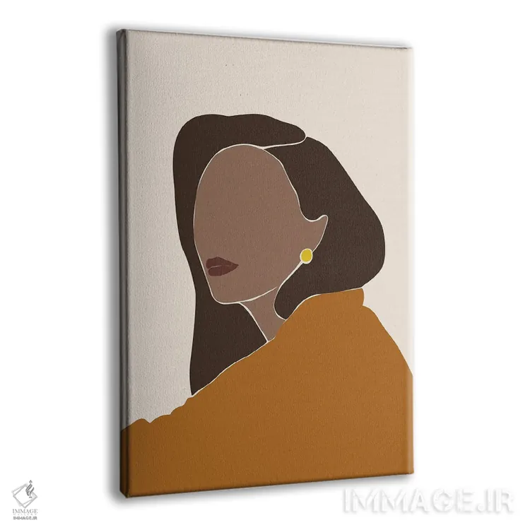 تابلو پرتره زن انتزاعی اثر بلک پرینتس - نمای پرسپکتیو محصول