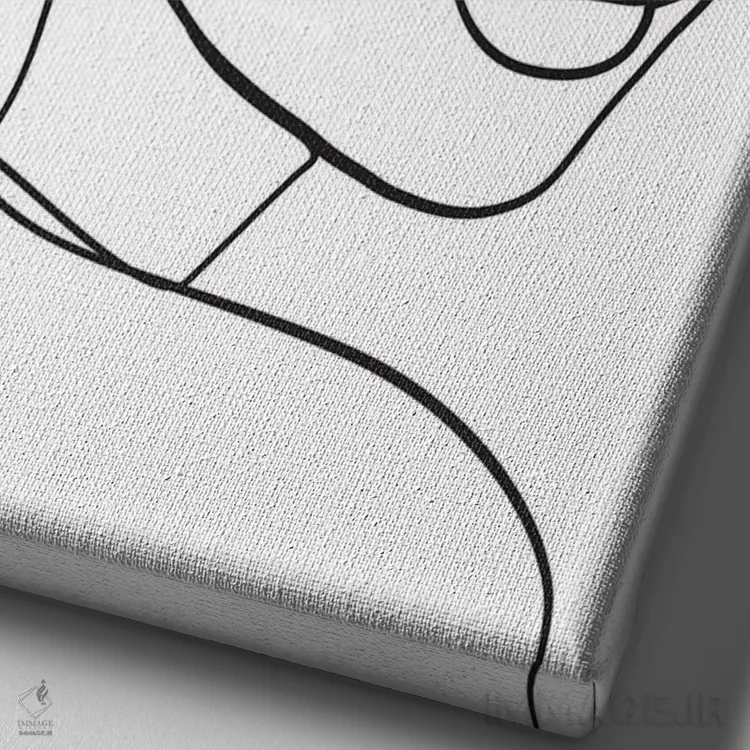 تابلو بانویی با گوشواره اثر بلک پرینتس - نمای نزدیک بافت بوم