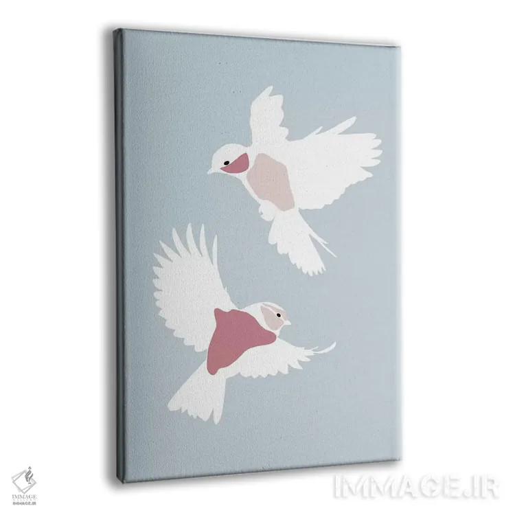 تابلو پرندگان (فرم مستطیل) اثر بلک پرینتس - نمای پرسپکتیو محصول