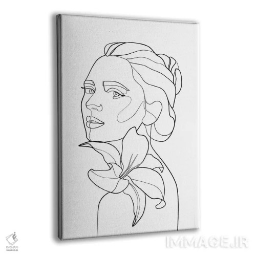 تابلو هنر خطی سوسن اثر بلک پرینتس - نمای پرسپکتیو محصول