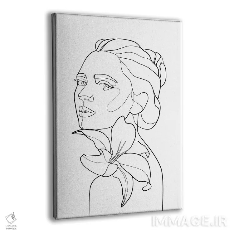 تابلو هنر خطی سوسن اثر بلک پرینتس - نمای پرسپکتیو محصول