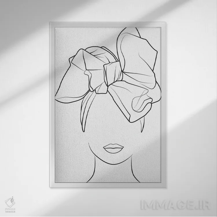 تابلو زن آفریقایی با سربند اثر بلک پرینتس - نمای قابدار سفید