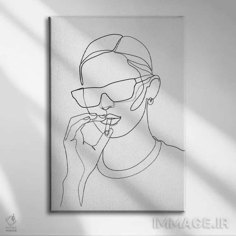 تابلو هنر خطی عادات بد اثر بلک پرینتس - نمای روبهرو روی دیوار