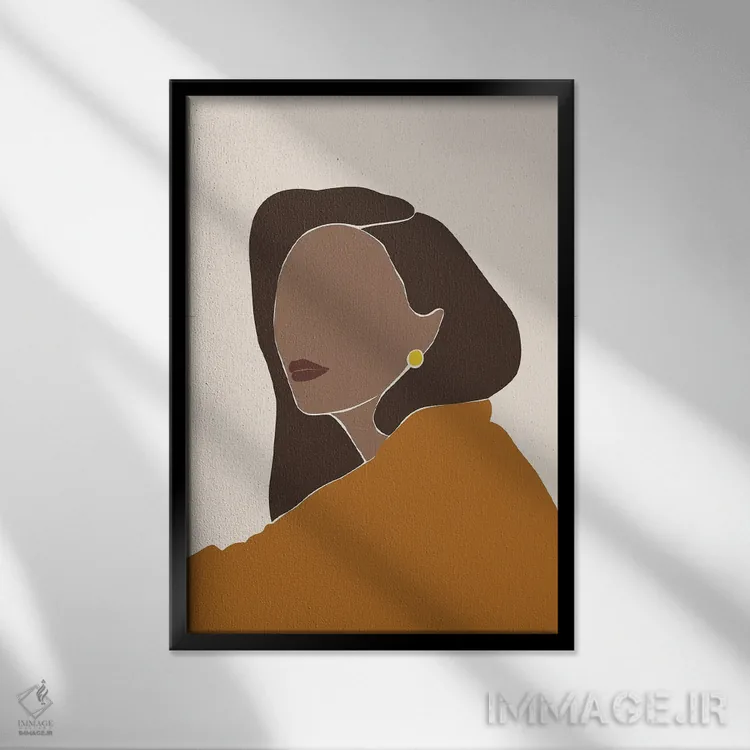 تابلو پرتره زن انتزاعی اثر بلک پرینتس - نمای قابدار مشکی