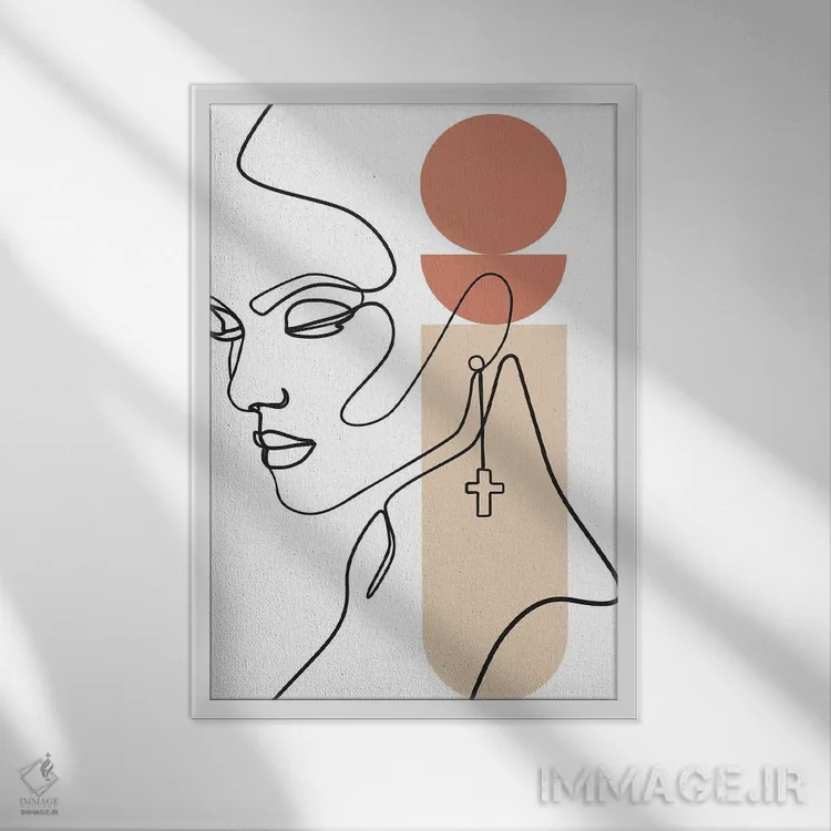 تابلو اشکال و خطوط اثر بلک پرینتس - نمای قابدار سفید