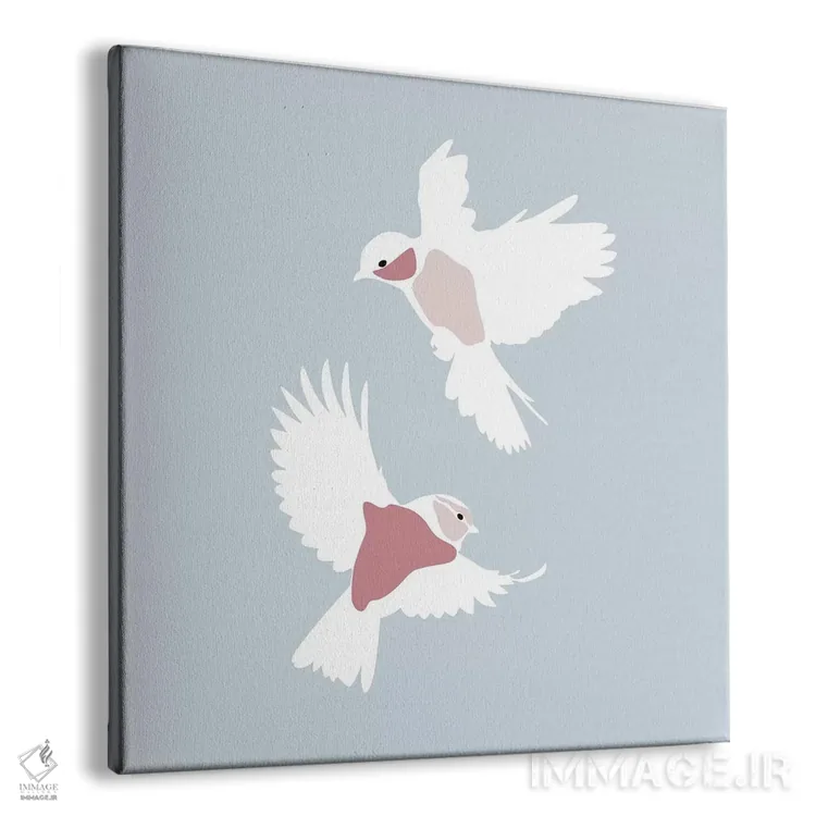 تابلو پرندگان (فرم مربع) اثر بلک پرینتس - نمای پرسپکتیو محصول