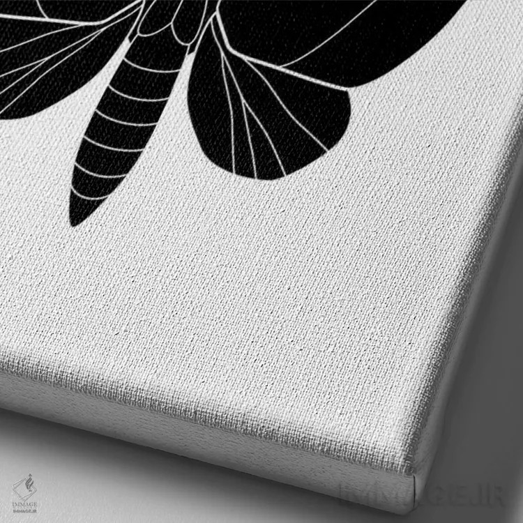 تابلو پروانهها (فرم مستطیل) اثر بلک پرینتس - نمای نزدیک بافت بوم