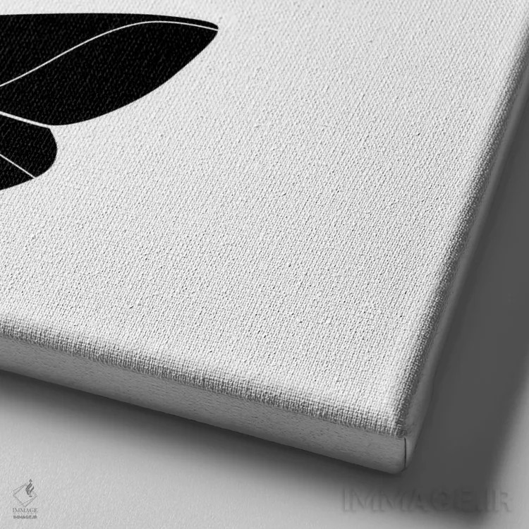 تابلو پروانهها (فرم مربع) اثر بلک پرینتس - نمای نزدیک بافت بوم