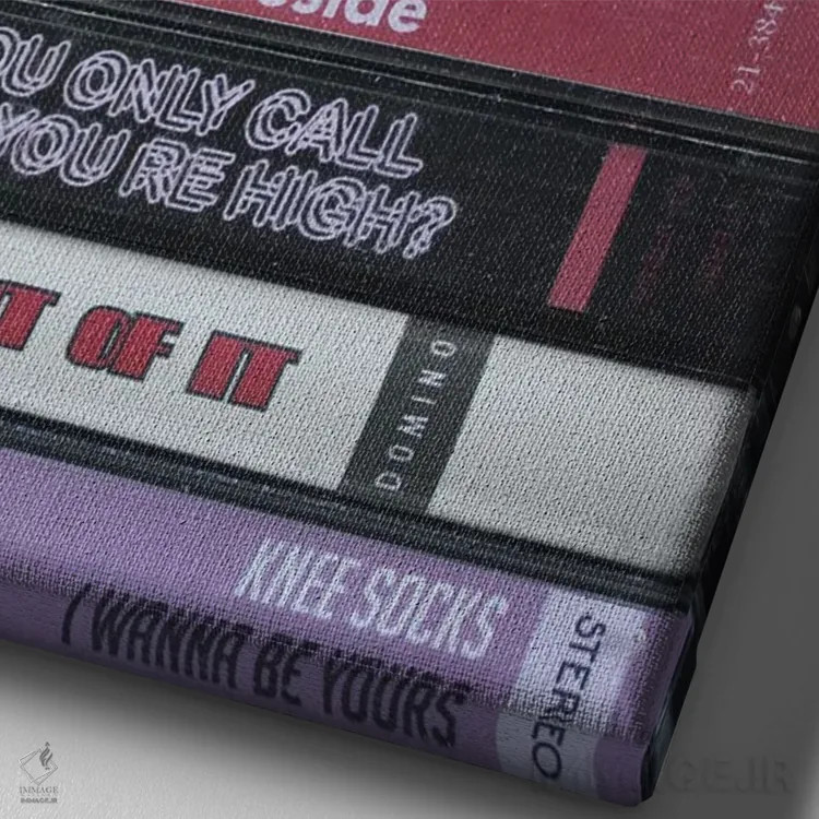 تابلو آرکتیک مانکیز (گروه موسیقی) اثر جردن بولتون - نمای نزدیک بافت بوم