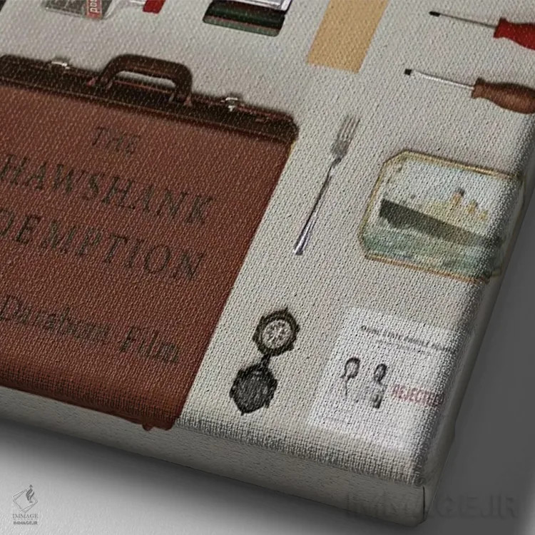 تابلو اشیای رستگاری در شاوشنک اثر جردن بولتون - نمای نزدیک بافت بوم