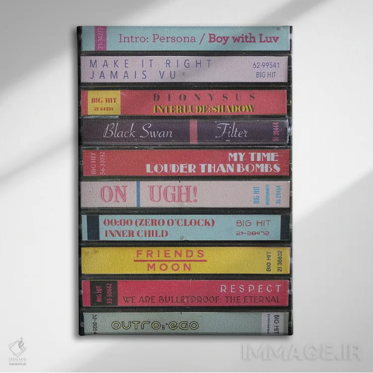 تابلو بیتیاس (گروه موسیقی کرهای) اثر جردن بولتون - نمای روبهرو روی دیوار