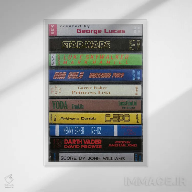 تابلو جنگ ستارگان (کاست ۱ و ۲) اثر جردن بولتون - نمای قابدار سفید