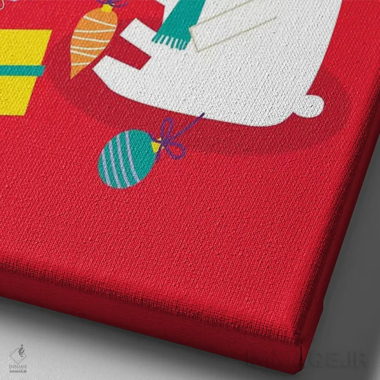 تابلو کریسمس مبارک کریسمس اثر لیزا بارلو - نمای نزدیک بافت بوم