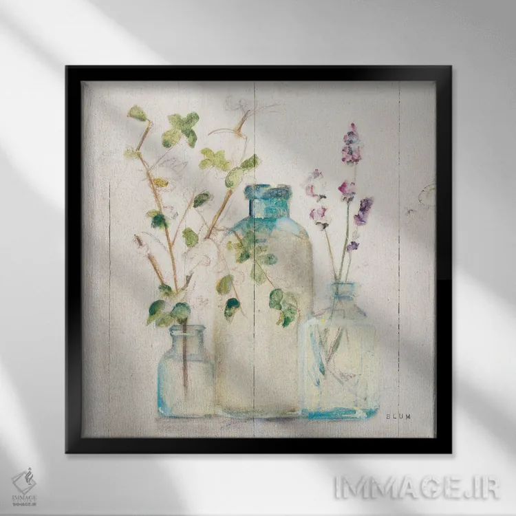 تابلو شکوفهها ۵ (روشن) اثر چری بلوم - نمای قابدار مشکی