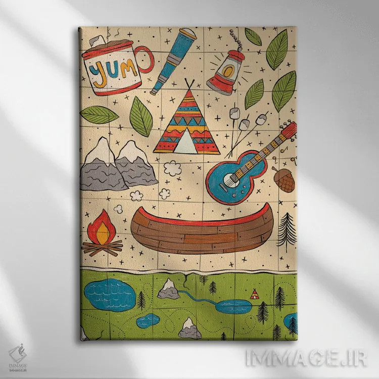 تابلو ماجراجویی بزرگ روزمره ۲ اثر لیزا بارلو - نمای روبهرو روی دیوار