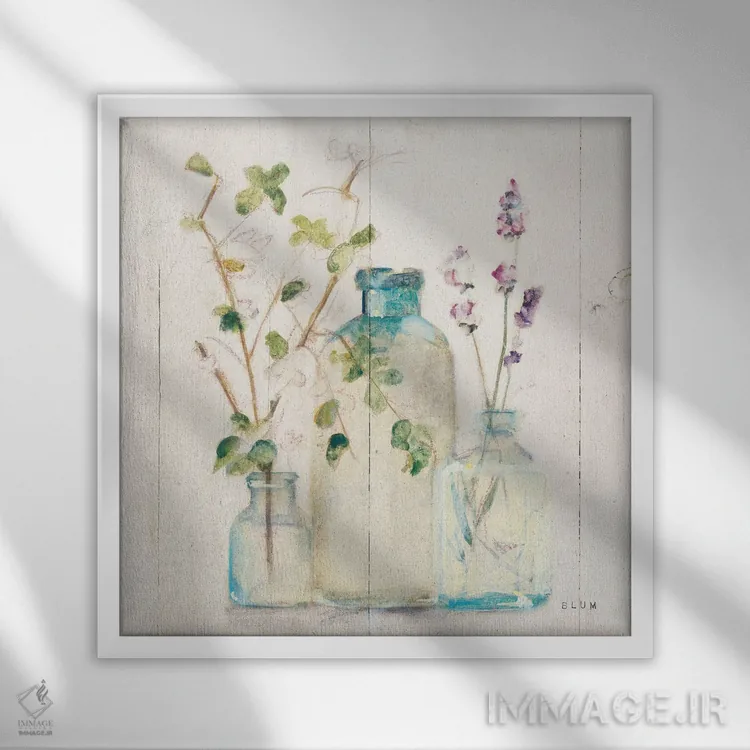 تابلو شکوفهها ۵ (روشن) اثر چری بلوم - نمای قابدار سفید