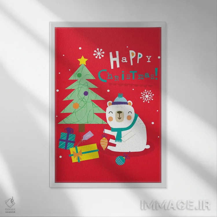 تابلو کریسمس مبارک کریسمس اثر لیزا بارلو - نمای قابدار سفید