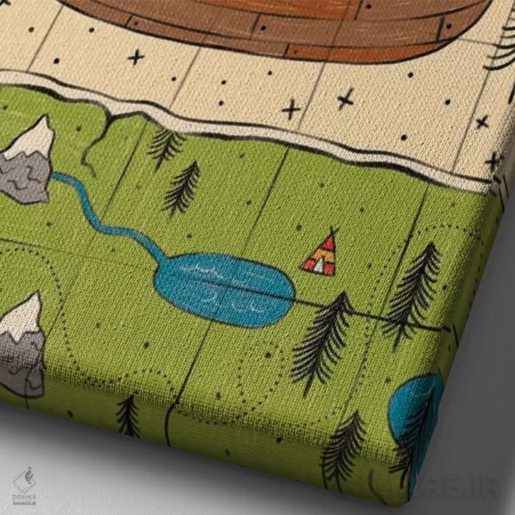 تابلو ماجراجویی بزرگ روزمره ۲ اثر لیزا بارلو - نمای نزدیک بافت بوم