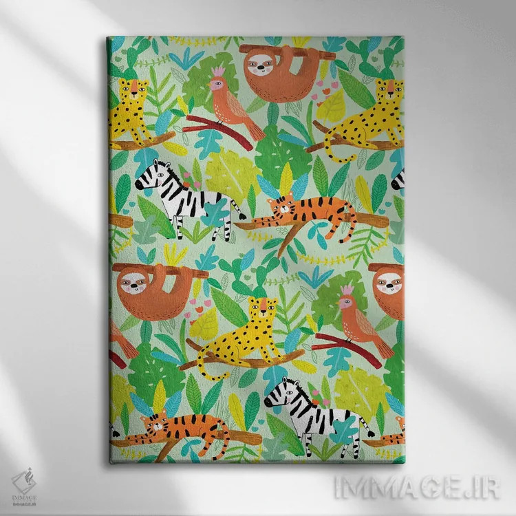 تابلو کاملاً گرمسیری روزمره ۱ اثر لیزا بارلو - نمای روبهرو روی دیوار