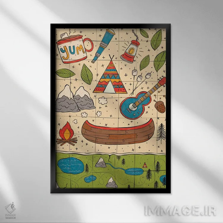 تابلو ماجراجویی بزرگ روزمره ۲ اثر لیزا بارلو - نمای قابدار مشکی