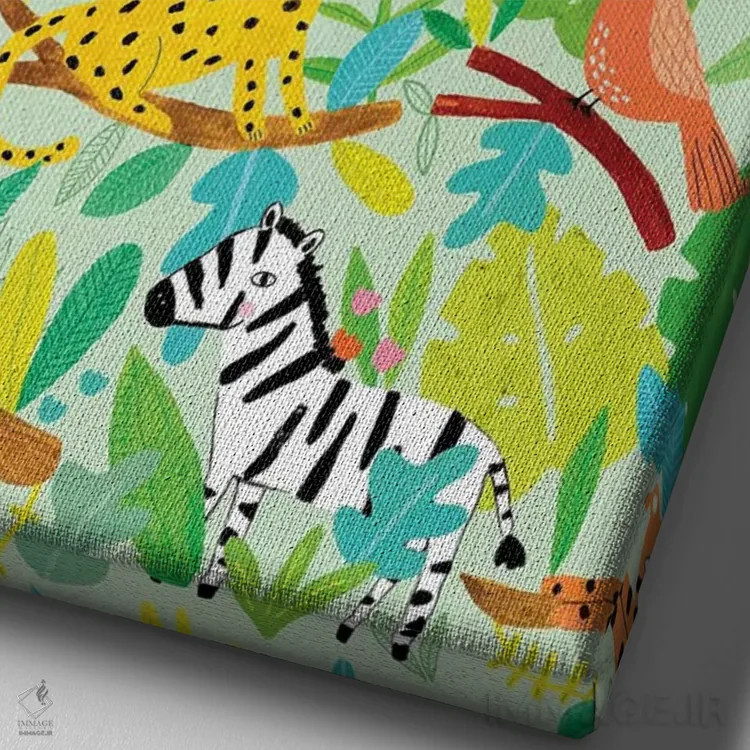 تابلو کاملاً گرمسیری روزمره ۱ اثر لیزا بارلو - نمای نزدیک بافت بوم