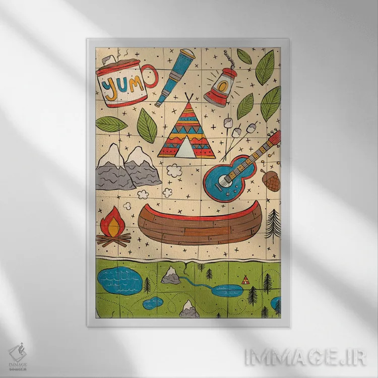 تابلو ماجراجویی بزرگ روزمره ۲ اثر لیزا بارلو - نمای قابدار سفید