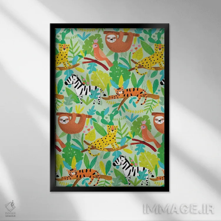 تابلو کاملاً گرمسیری روزمره ۱ اثر لیزا بارلو - نمای قابدار مشکی