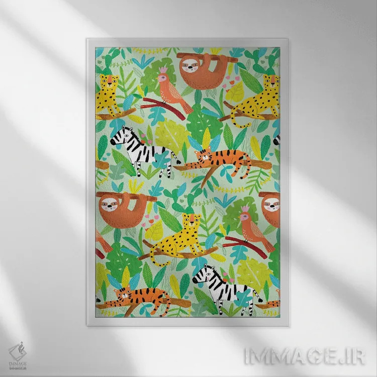 تابلو کاملاً گرمسیری روزمره ۱ اثر لیزا بارلو - نمای قابدار سفید