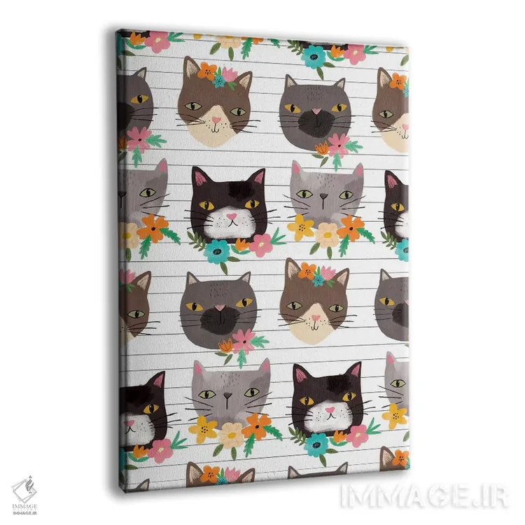 تابلو شاخ و برگ گربهای روزمره اثر لیزا بارلو - نمای پرسپکتیو محصول