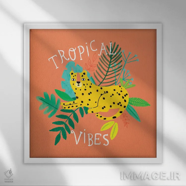 تابلو کاملاً گرمسیری روزمره ۲ اثر لیزا بارلو - نمای قابدار سفید