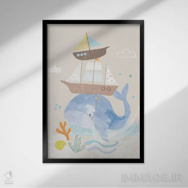 تابلو زیر دریا روزمره ۱ اثر لیزا بارلو - نمای قابدار مشکی