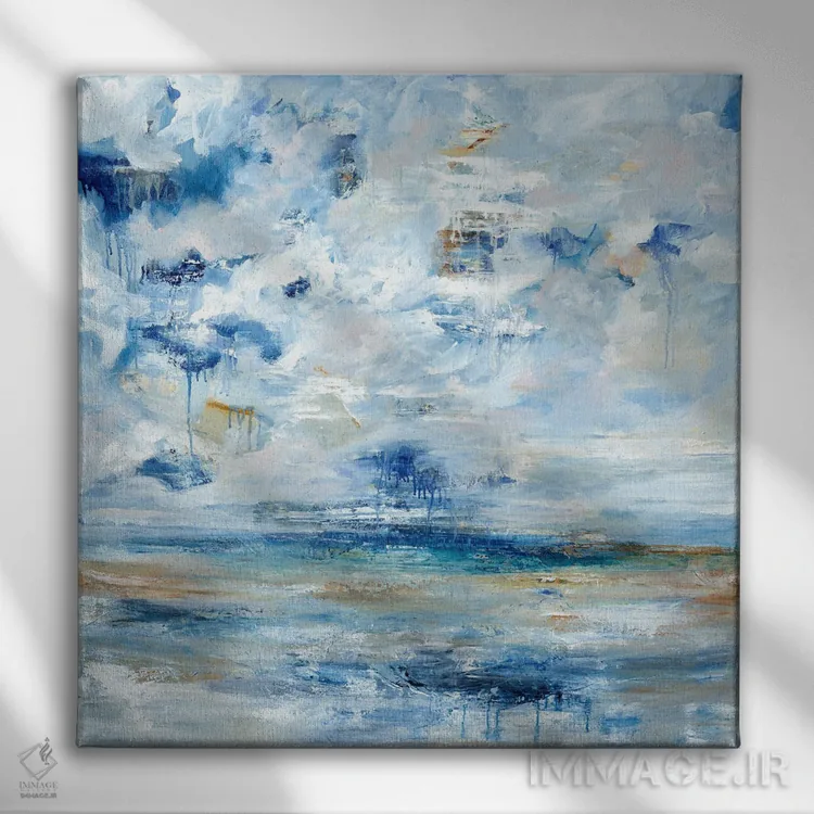 تابلو قطرهٔ آبی اثر بلیکلی برینگ - نمای روبهرو روی دیوار