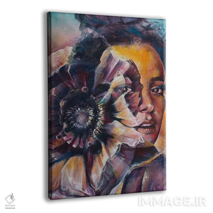 تابلو نگاه و گلبرگها اثر بلول آرت - نمای پرسپکتیو محصول