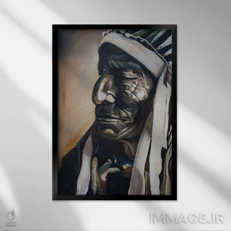 تابلو گوزن سریع اثر بلول آرت - نمای قابدار مشکی