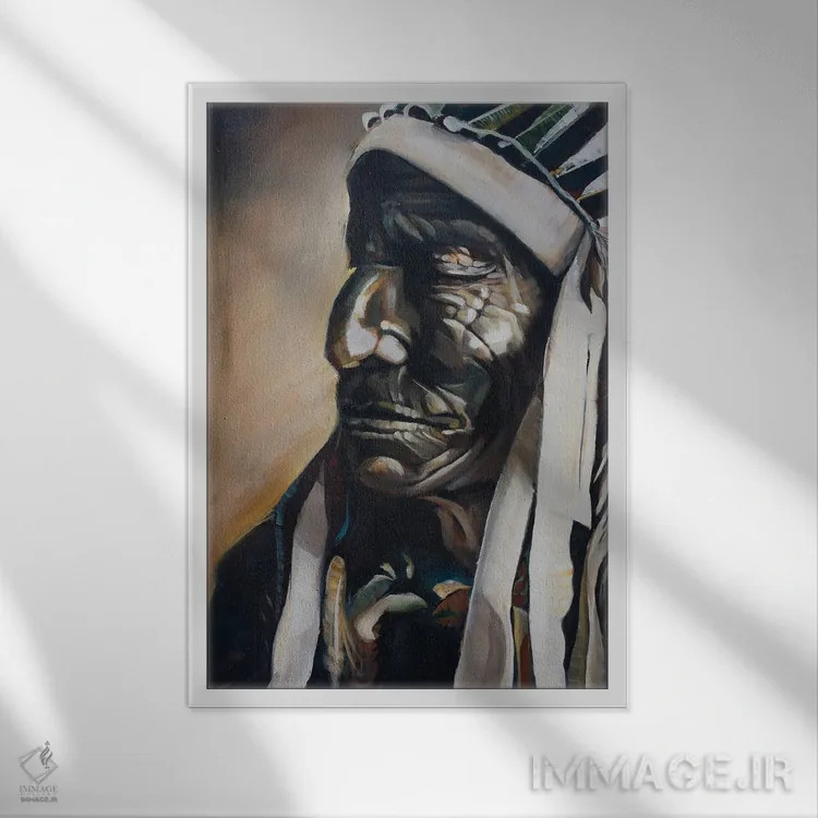 تابلو گوزن سریع اثر بلول آرت - نمای قابدار سفید