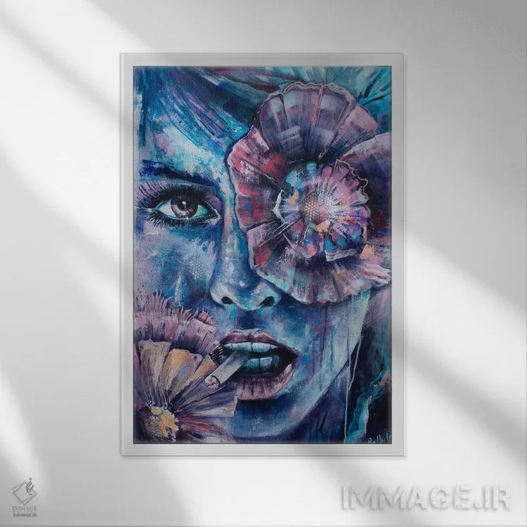 تابلو شقایق دریایی اثر بلول آرت - نمای قابدار سفید