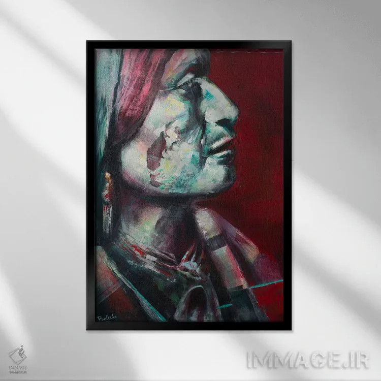 تابلو جیکاریا (قبیله سرخپوستان) اثر بلول آرت - نمای قابدار مشکی