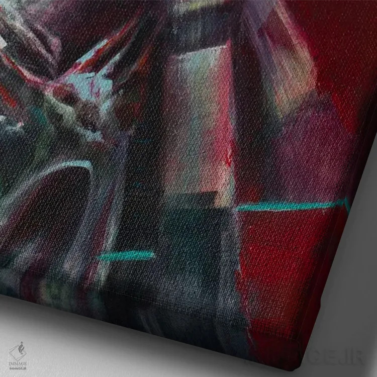 تابلو جیکاریا (قبیله سرخپوستان) اثر بلول آرت - نمای نزدیک بافت بوم